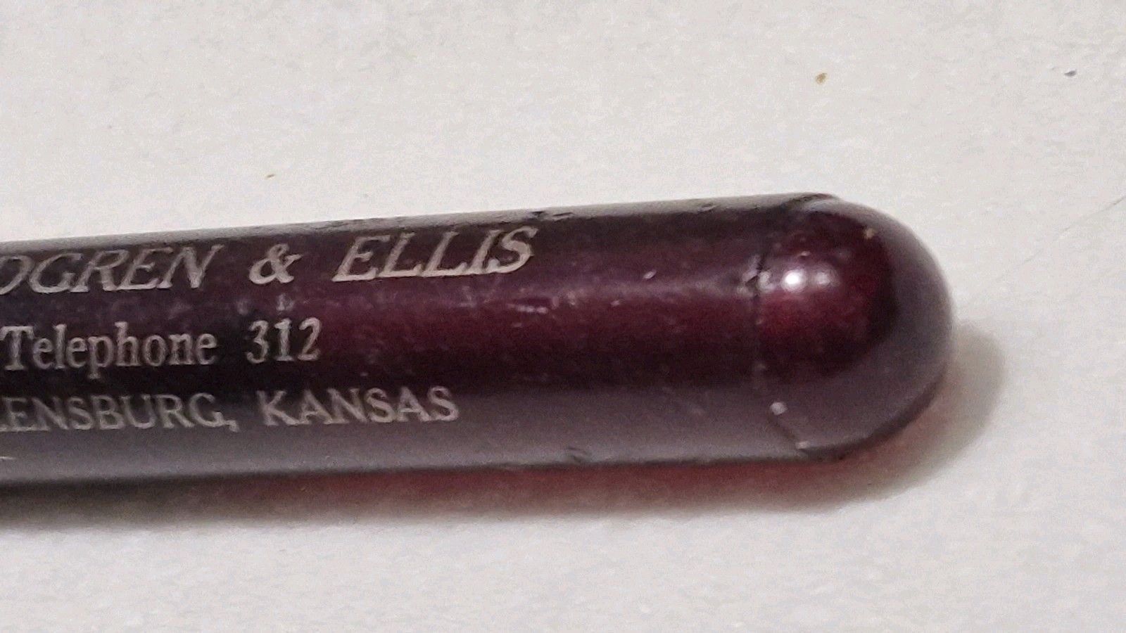 « MASSEY-HARRIS * Sungren & Ellis & Phone 312 * Greensburg, Kansas » Bullet Pencil