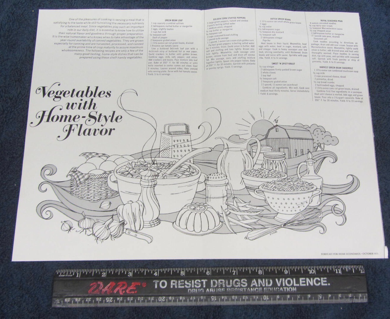 Vtg STOKLEYS Print POSTER 14.5&Prime; X 11&Prime; Secrets of Tasty Vegetables & Recipes 1973