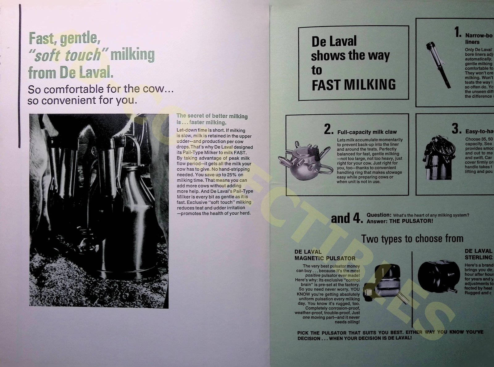 Vintage Farm Brochure De Laval Pail Type Milking System 1960s
