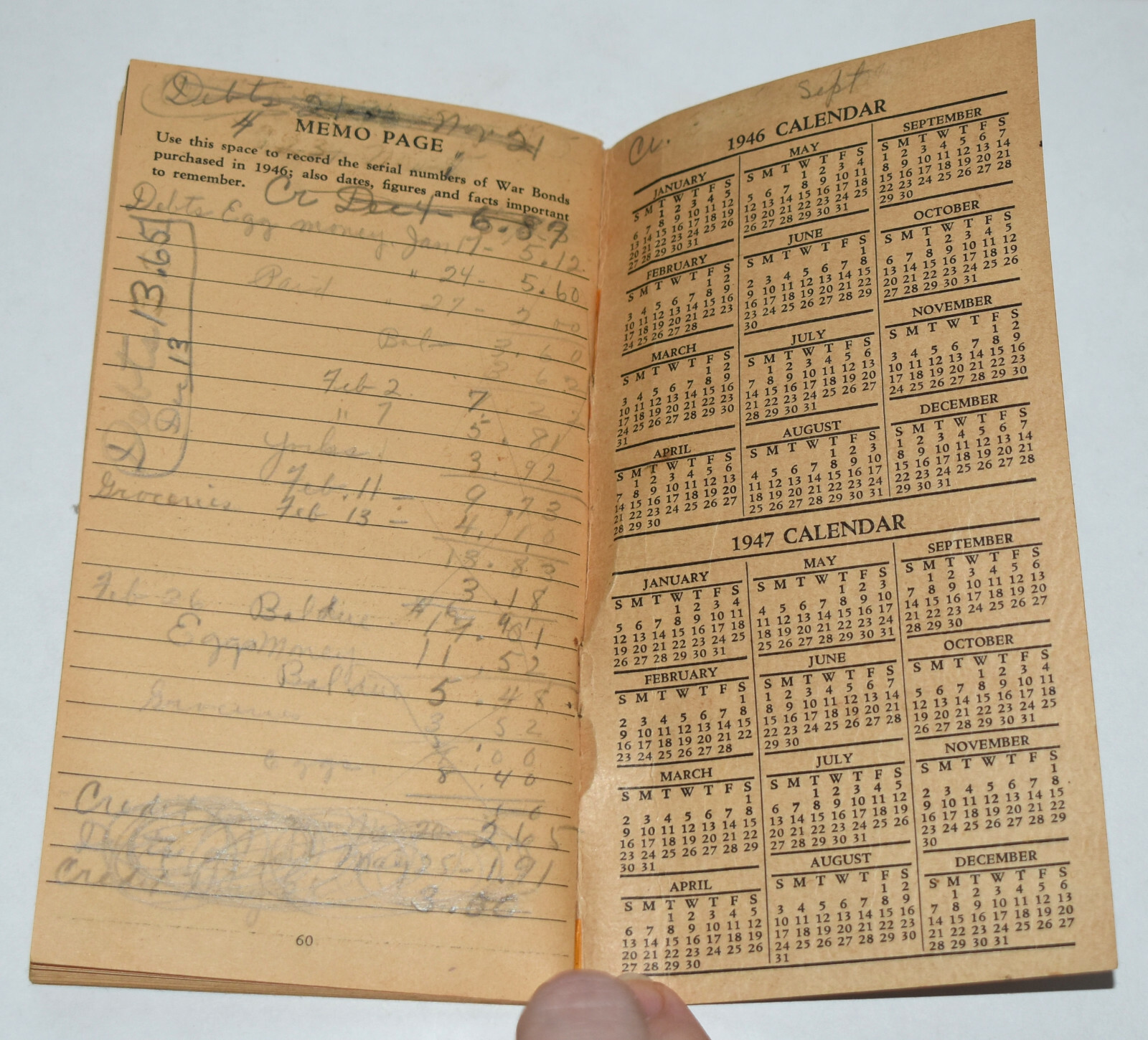 Vintage 1946 Continental Farm Livestock Record Book Advertising Ledger Monona IA