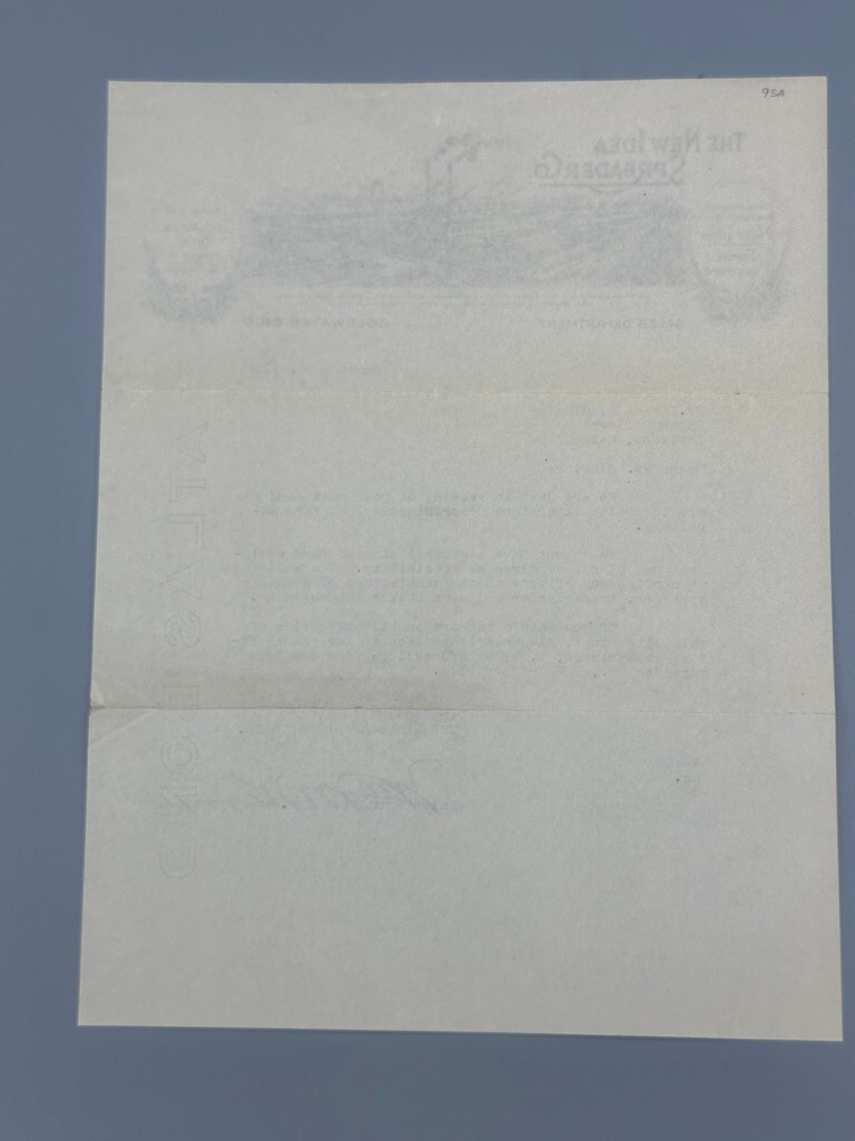 1928 NEW IDEA SPREADER Co COLDWATER Ohio FARM Advertising Antique Letter