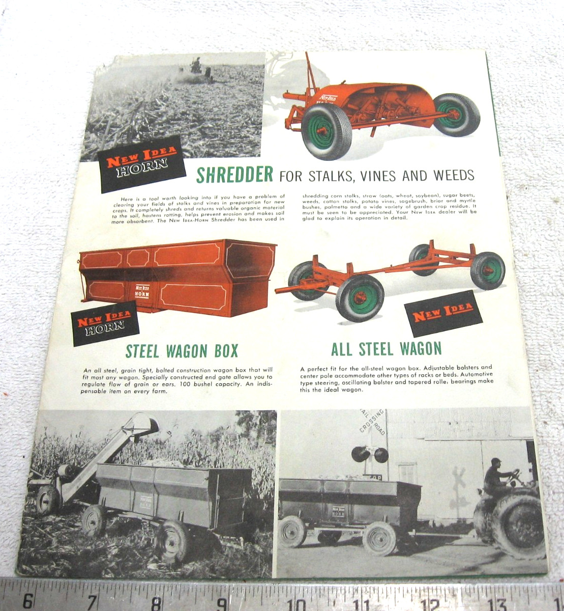 VINTAGE 1950 NEW IDEA FULLINE EQUIPMENT FOLDER BROCHURE