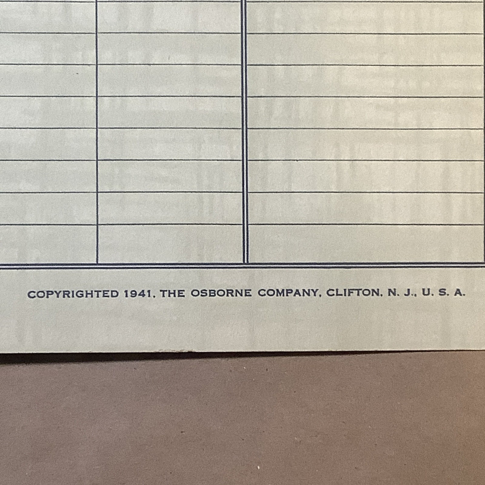 1942 Muntz-McLaughlin Co. Farm Inventory Telephone Chart Holgate OH INV-P0021