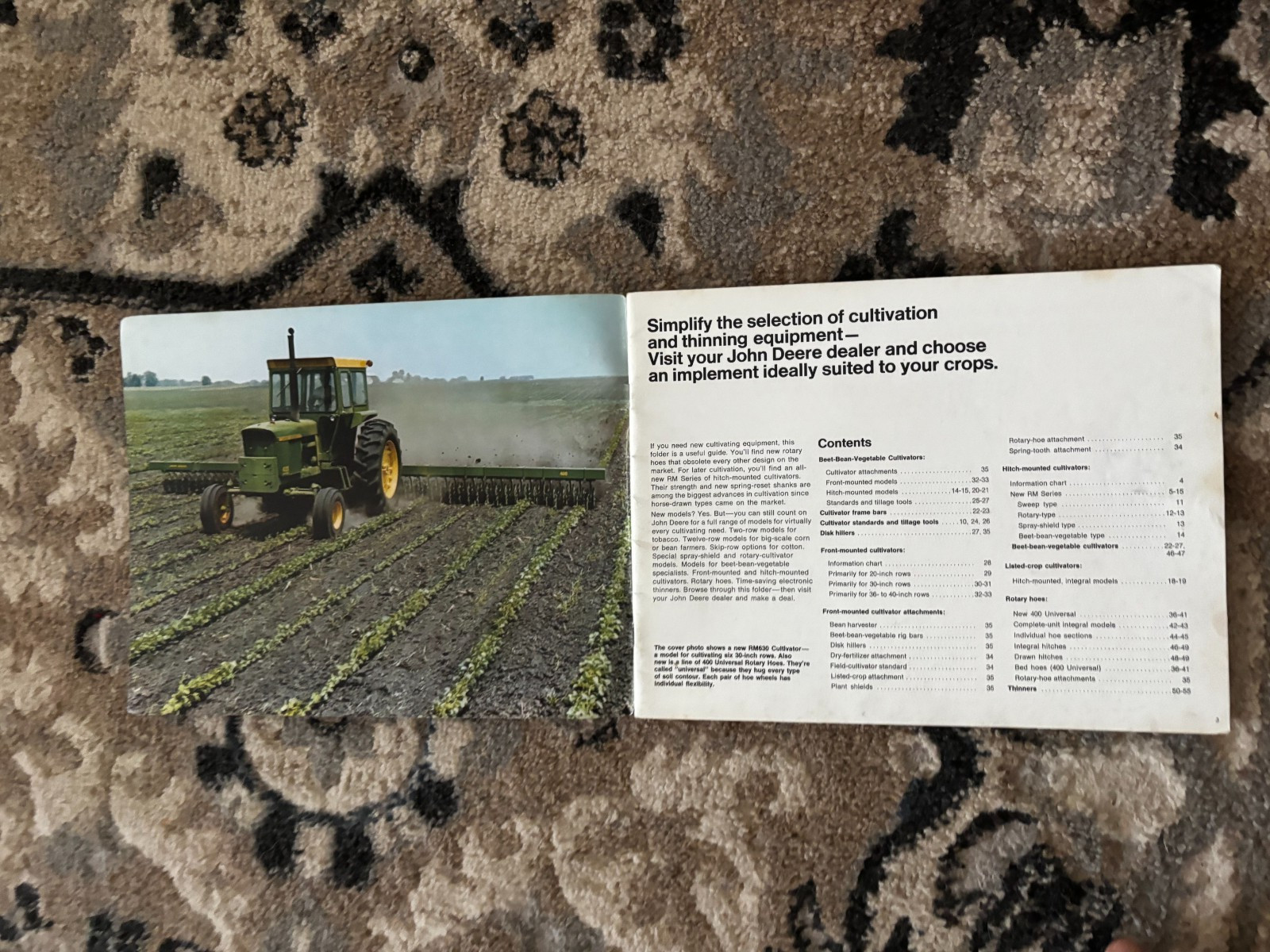 John Deere Row Crop Cultivating Equipment for 1971 Brochure DCPA26