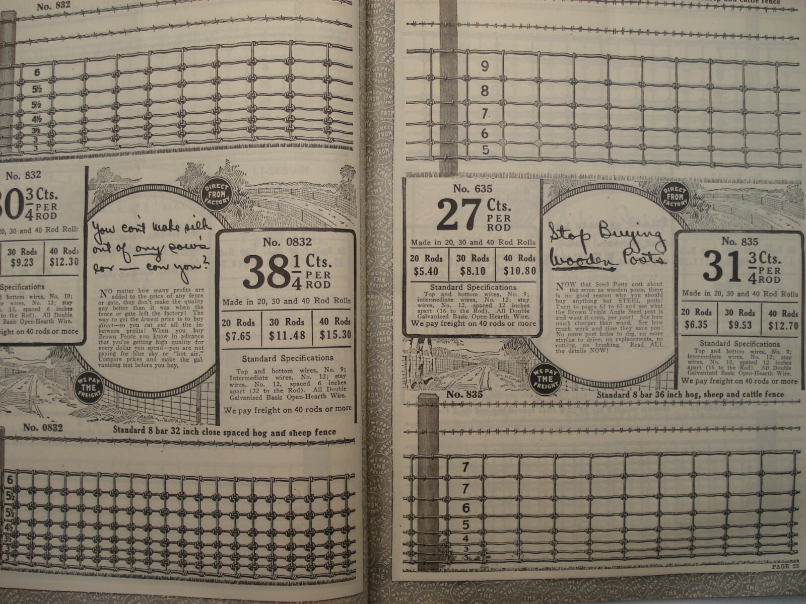 1920&rsquo;S CATALOG « A » FENCE & GATE BROWN&rsquo;S FENCE & WIRE CLEVELAND OHIO