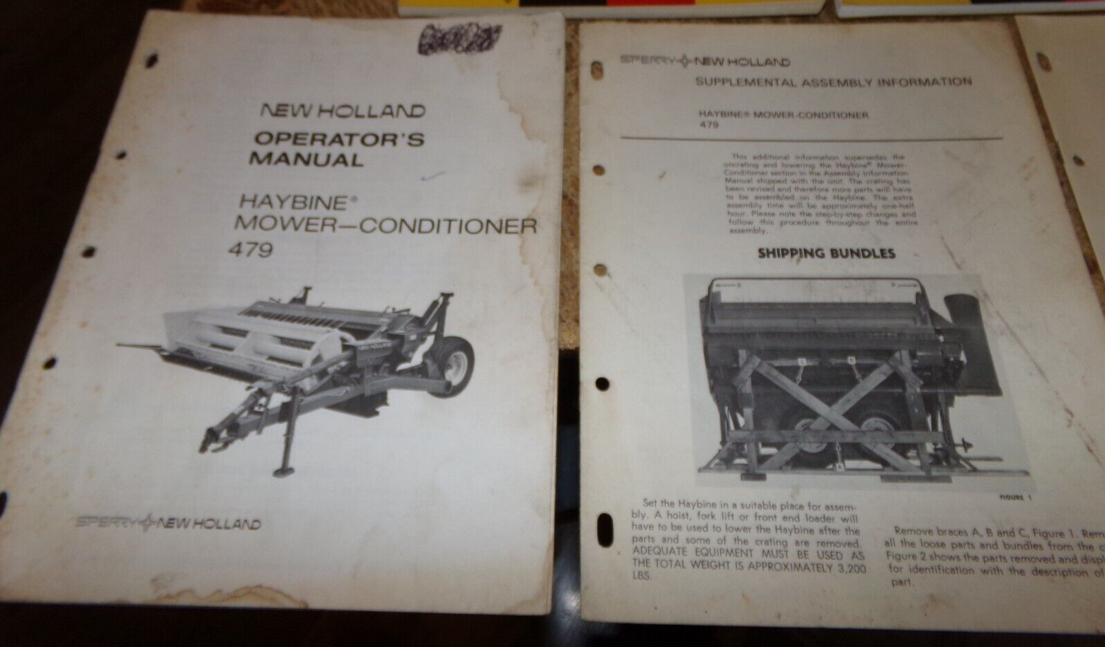 5-lot 1970&rsquo;s new holland haybine/windrowers operators + parts catalogs good used