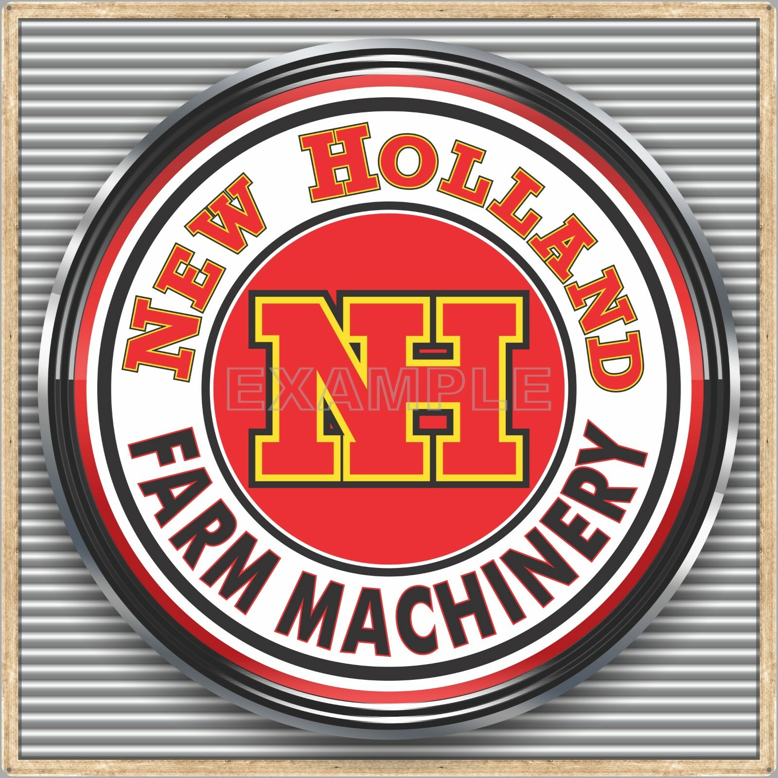 NEW HOLLAND TRACTORS OLD SIGN REMAKE SQUARE ALUMINUM SIZE OPTION UP TO 36&Prime; X 36&Prime;