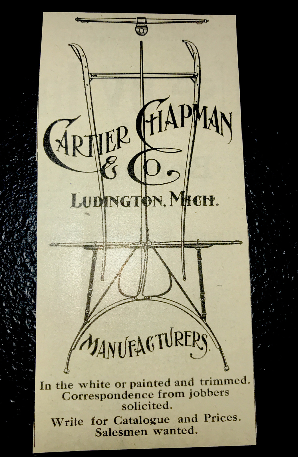 1907 Cartier Chapman & Co. Farm Advertising – Ludington – Michigan
