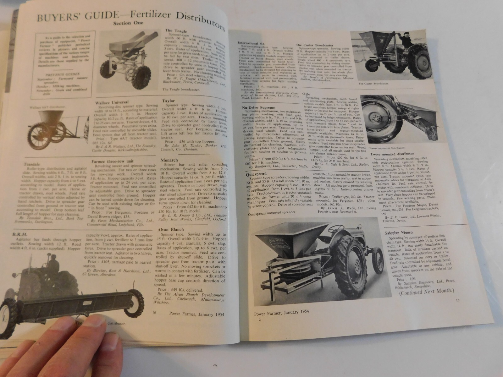 1954 POWER FARMER BRITAIN & OVERSEAS MANUAL TRACTORS FARMING METHODS ETC RARE