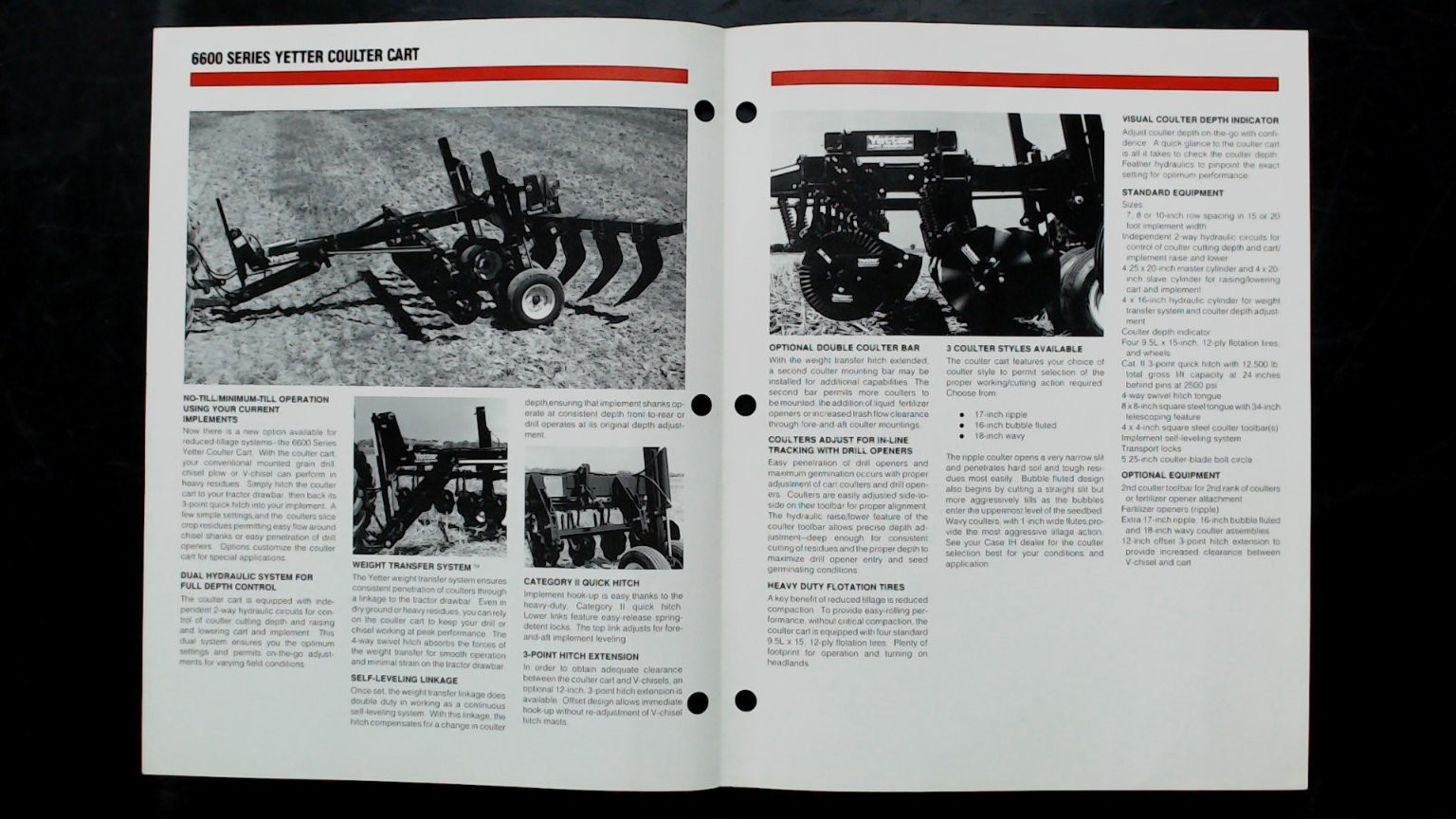Case IH 6600 Series Coulter Cart Vintage Agricultural Brochure