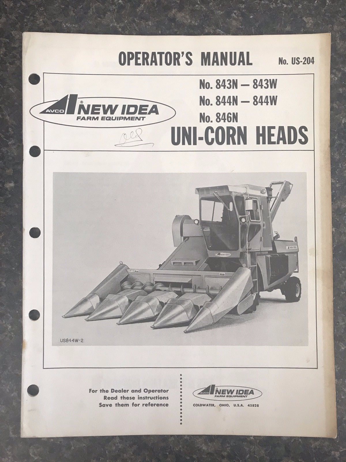 New Idea Nos. 483N-W, 484N-W, & 486N Uni-Corn Head Operator&rsquo;s Manual No. US-204