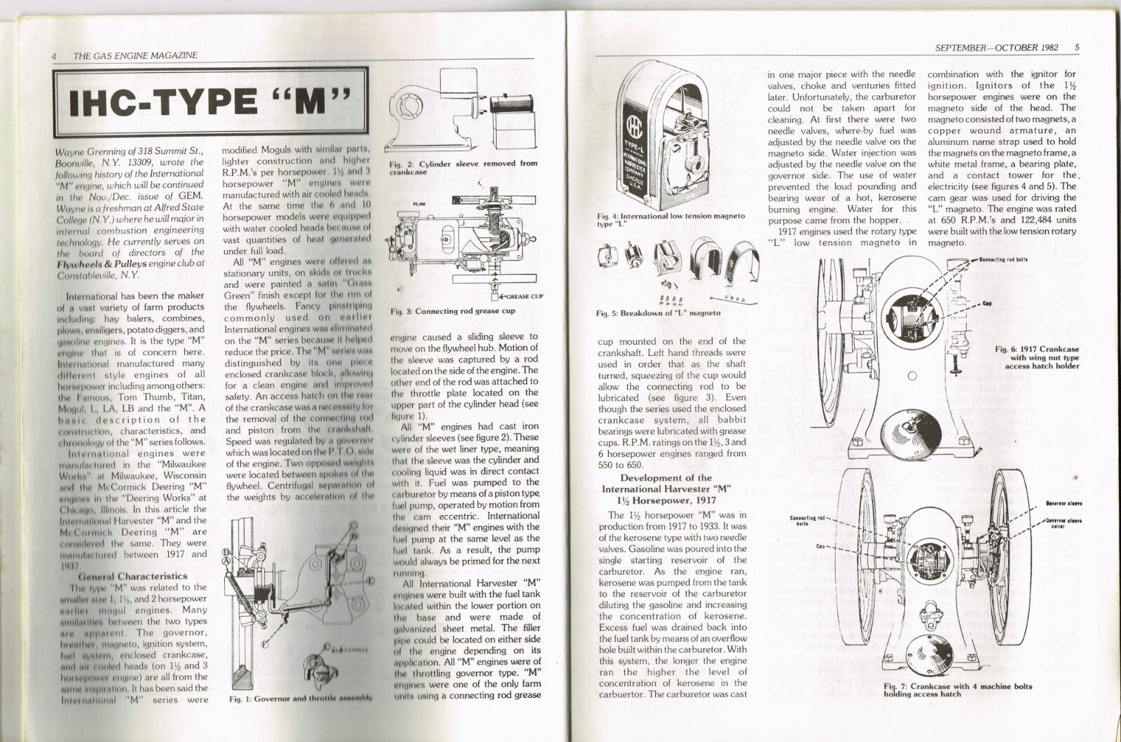 The GAS ENGINE magazine September Oct 1982, IHC type M, the Ohio Gas Engine
