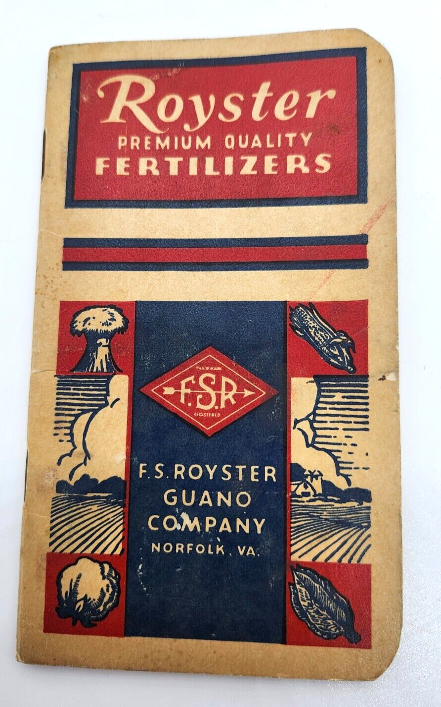 Royster Premium Quality Fertilizers VTG 1944 Notebook Advertising Note Pad