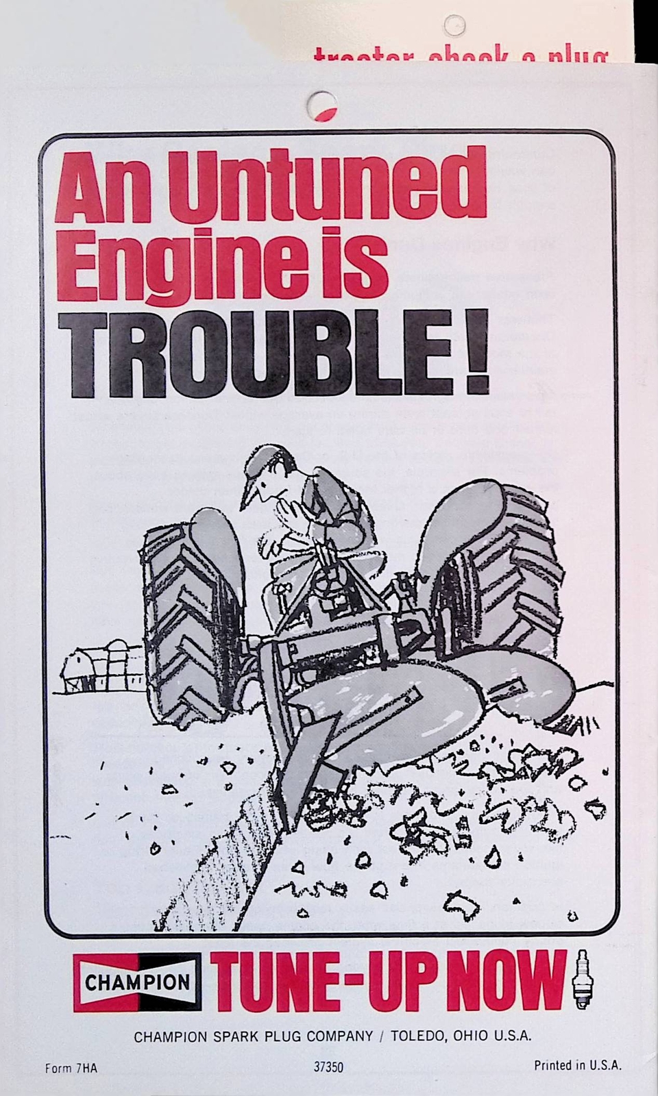 Vintage Farm Brochure Champion Tractor Tips and Tune-Up Guide from Champion