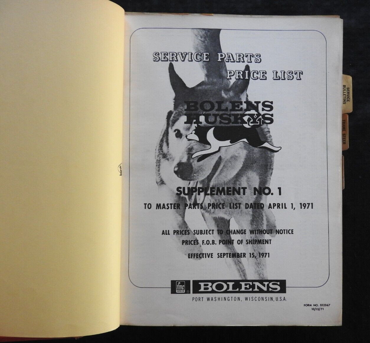 1961-72 Bolens Husky Lawn Tractor Dealer Master Operators Parts Manuals w/Prices