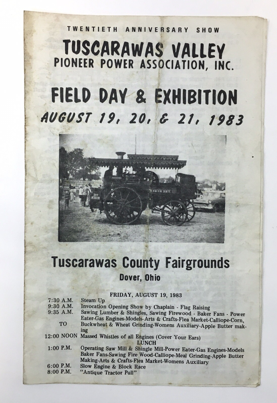 Tuscarawas Valley Pioneer Power 1983 Field Day & Exhibition Program Dover Ohio