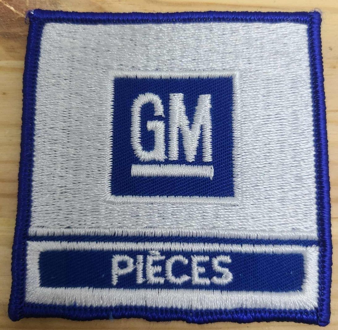 Vintage GM Parts Patch Embroidered Rare General Motors Logo Blue White