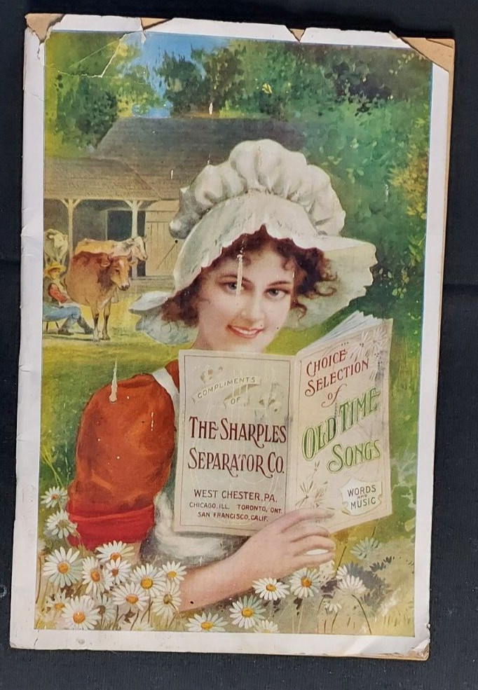 Old Advertising Premium Old Time Song Book Sharples Separator Co West Chester PA