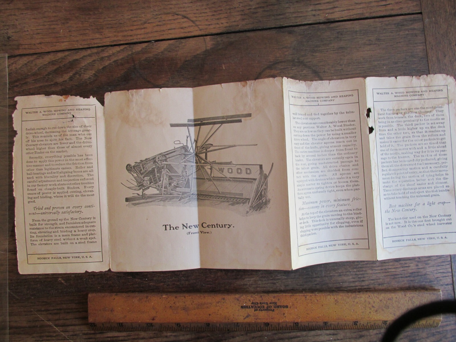 Antique Vintage New Century Farming Equipment Reaper illus Advertising Ephemera