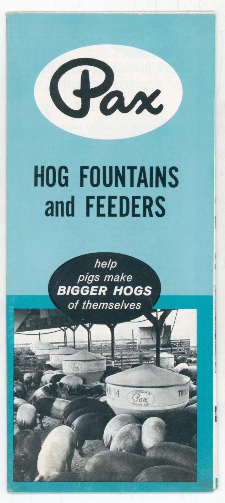 c.1960s Pax Hog Feeders Livestock Waterers Farm Equipment Advertising Brochure