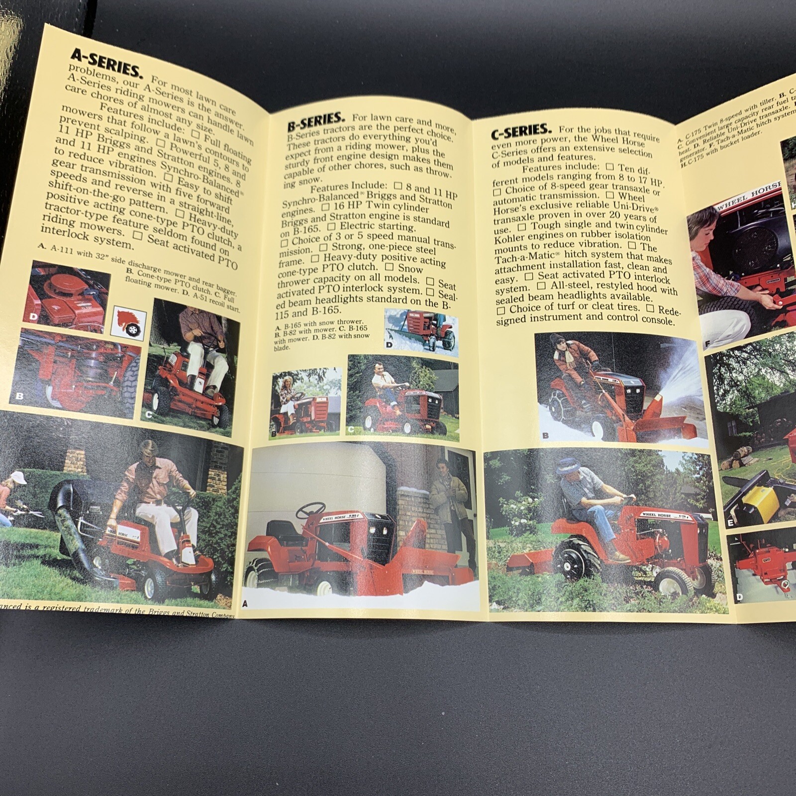 Pair Original NOS Wheel Horse Lawn Tractor Fold Out Mower Brochures-1979 & 1980