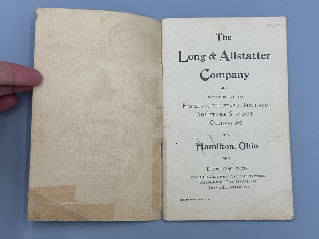 c 1890 Long & Allstatter Rake Cultivator FARM ADVERTISING Catalog HAMILTON Ohio