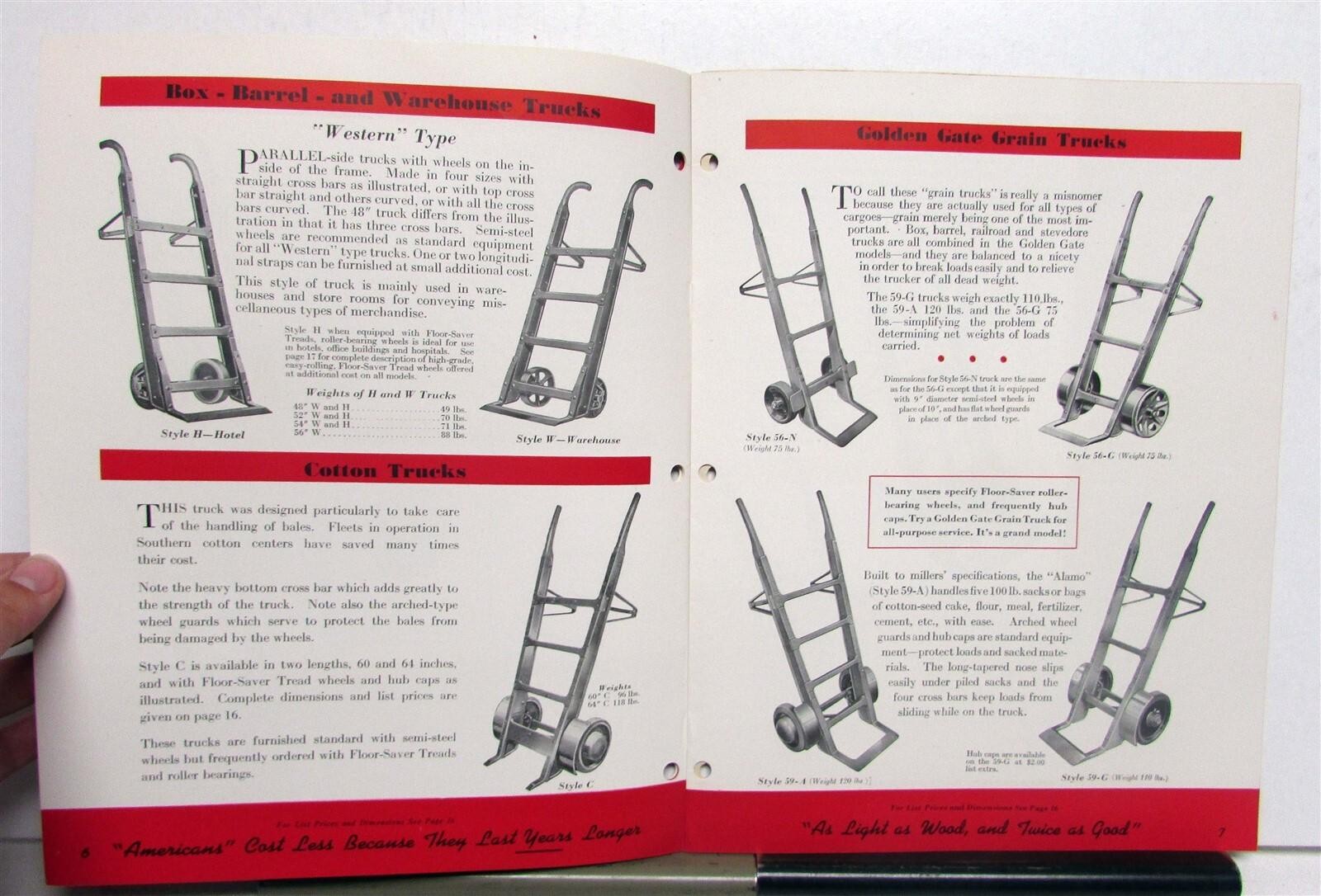 1945 American Truck Pressed Steel Industrial Truck Wheels Pricing Codes Brochure