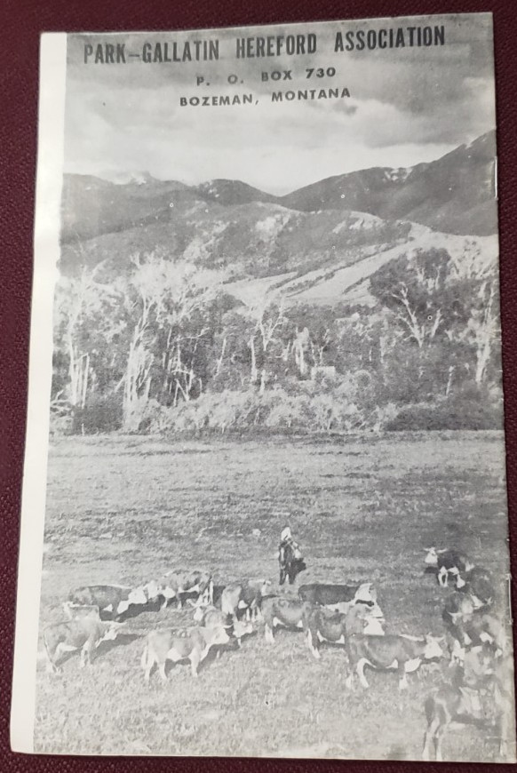 Park Gallatin Hereford Association Cattle Breeding Bozeman MT Booklet 1961