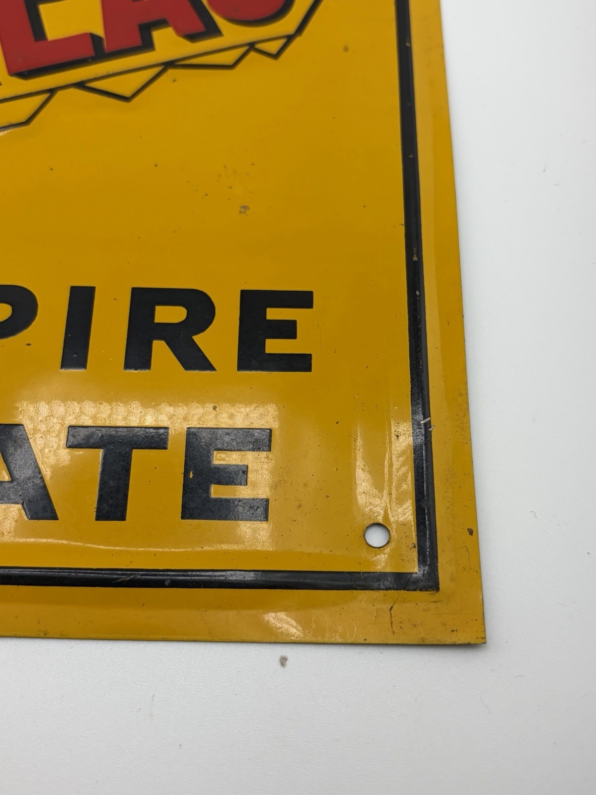 Original MEMBER FARM BUREAU Empire State TIN LITHO Barn SIGN Metal Embossed Key
