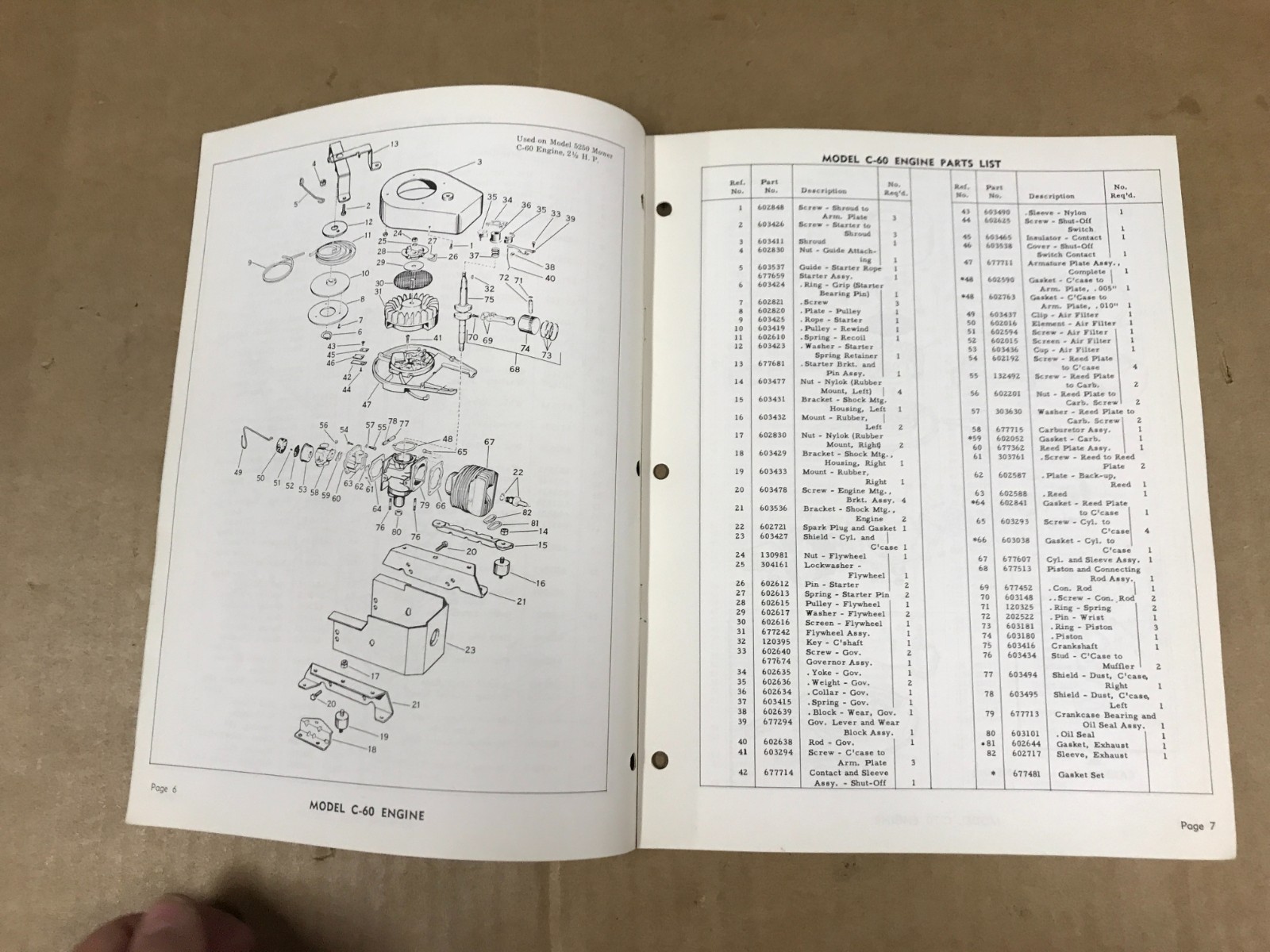 VTG 1959 Lawn Boy Illustrated Parts List – Mowers & Engines,Snow-Boys & Loafers