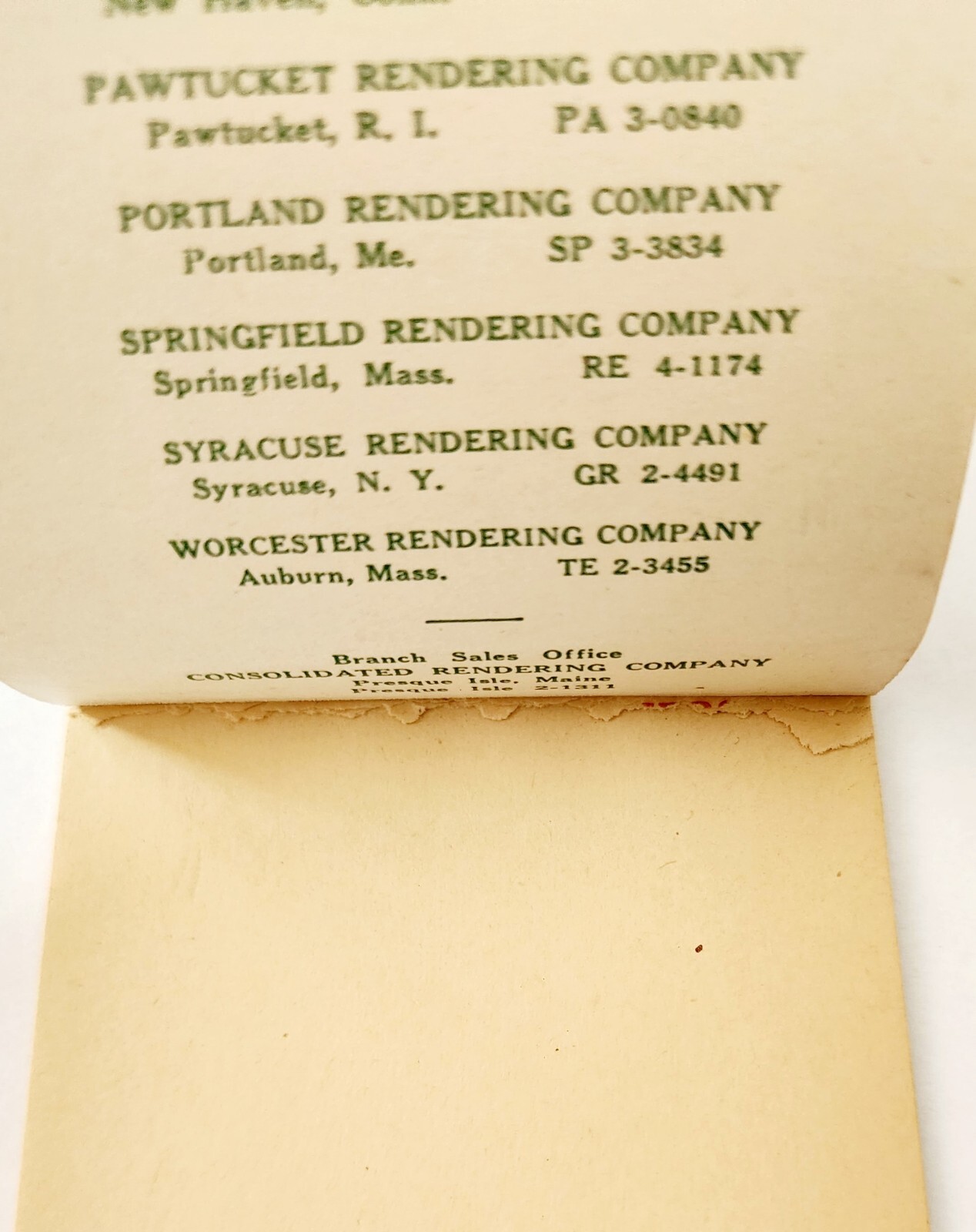 1960 Corenco Fertilizers Boston Notepad Booklet Consolidated Rendering Co E85F