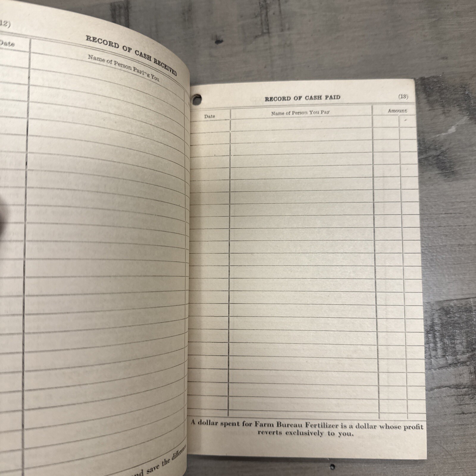 1927 Farm Record Book – Ohio Farm Bureau / Tennessee Copper