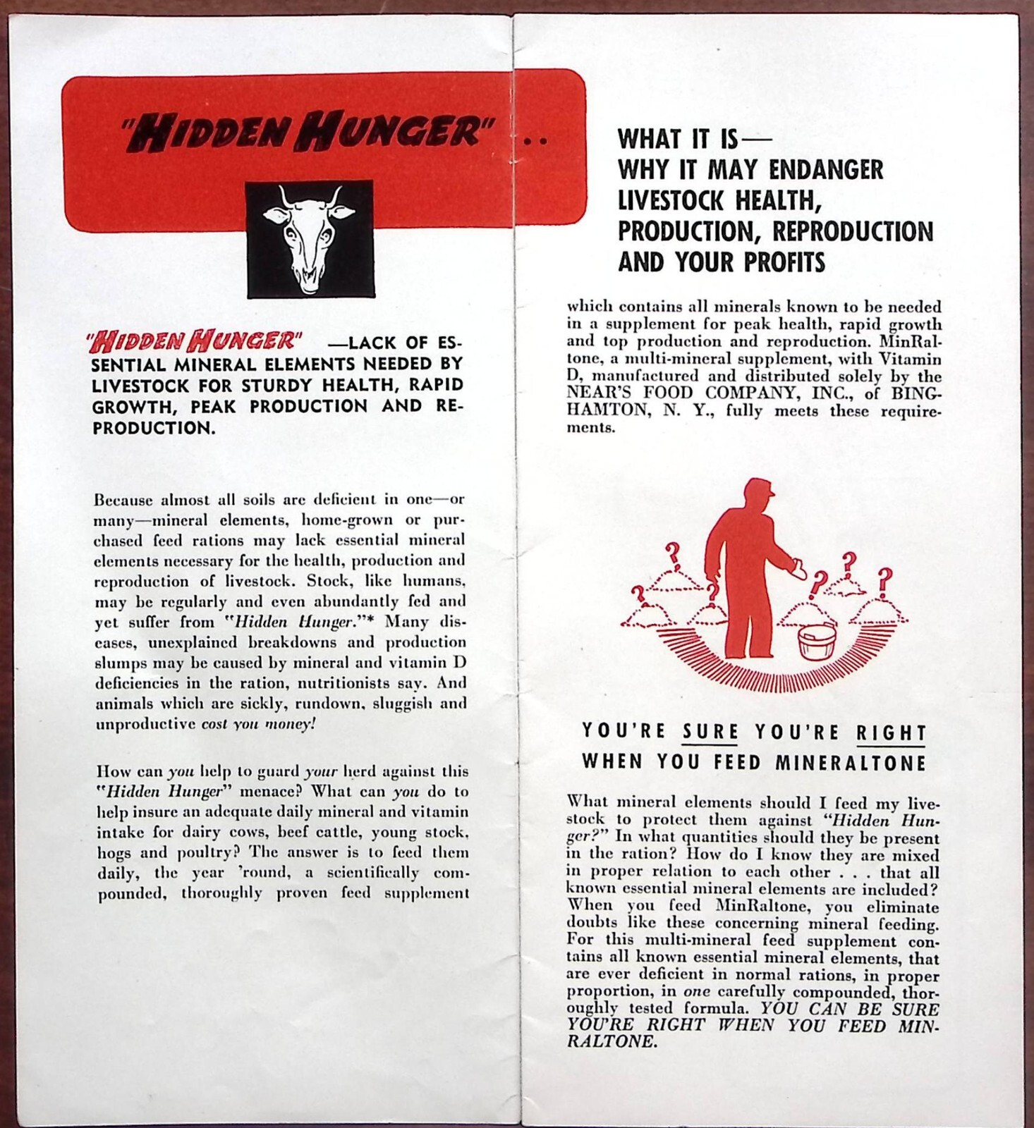 1940s HIDDEN HUNGER HOW TO PROTECT YOUR LIVESTOCK ADVERTISING FLYER Z6544