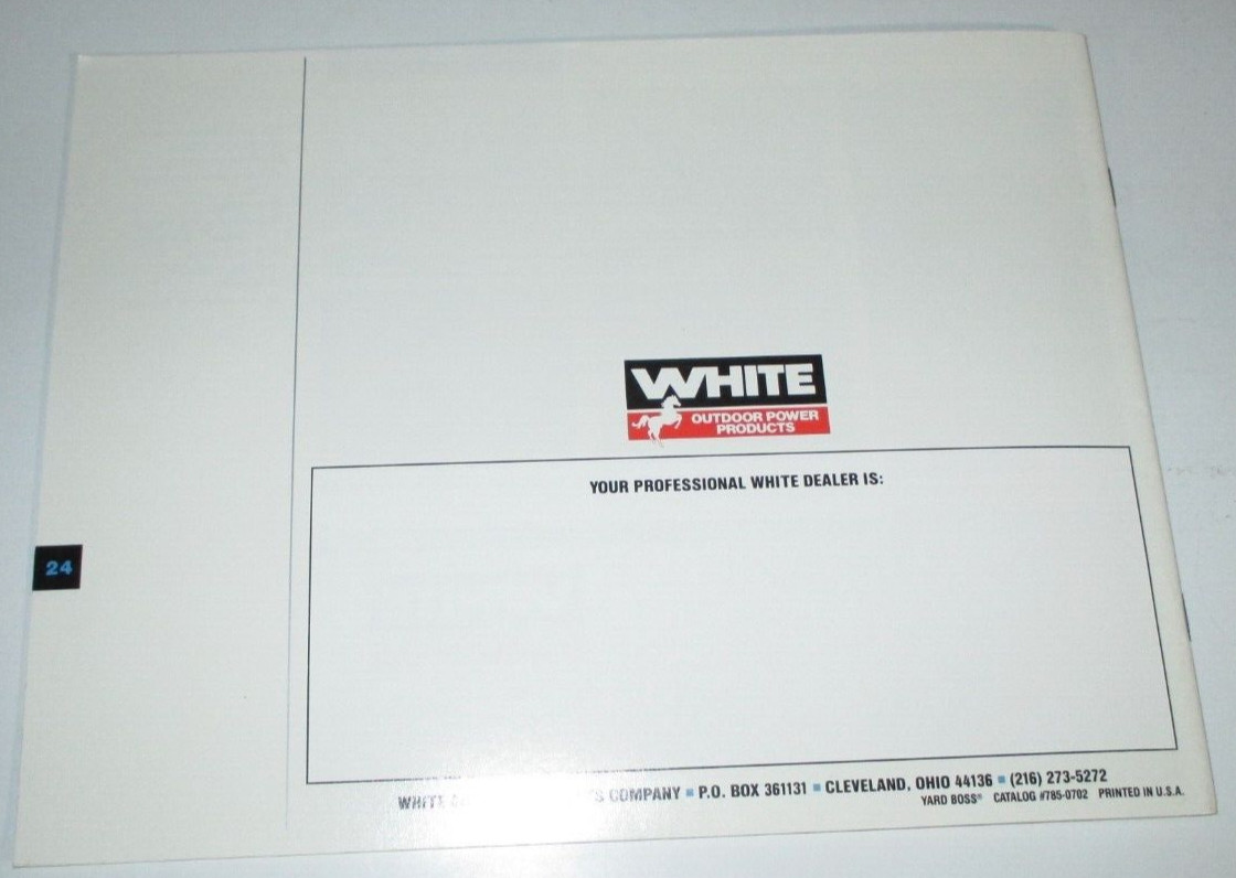 White Lawn & Garden Tractor Sales Brochure GT180 LGT165 LT145 LT125 LT14 LT12 L1