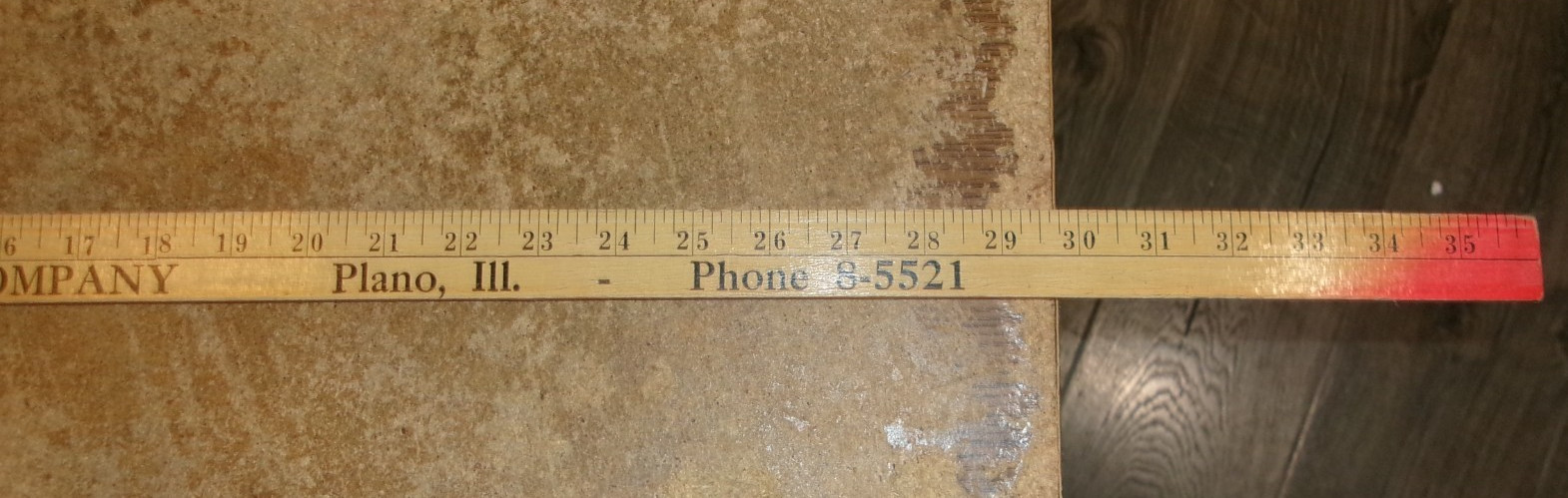 vintage plano farmers grain co. plano,il. 36&Prime; wood yardstick good used