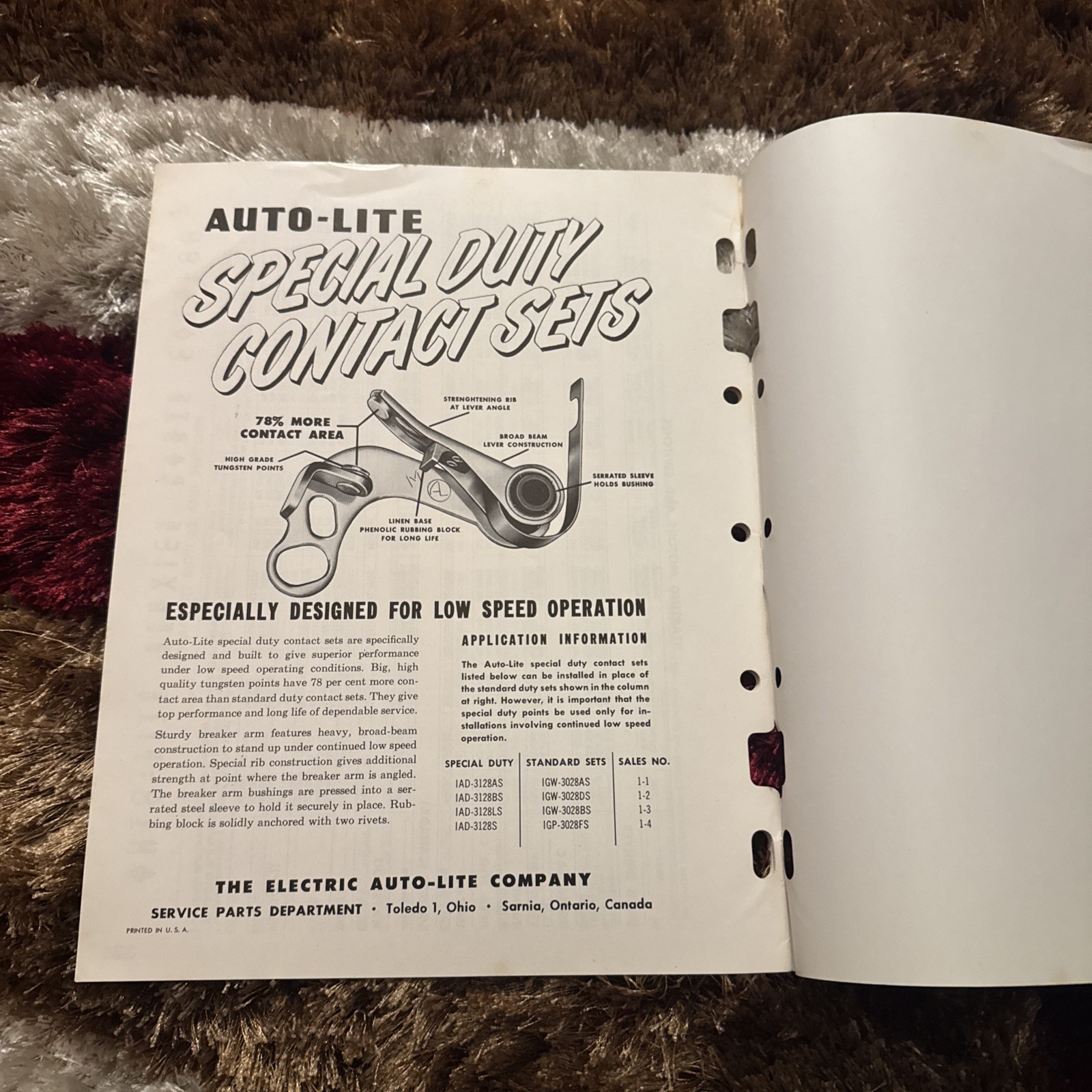 Rare Vintage 1956 Auto-Lite Farm Equipment Parts Catalog Brochure