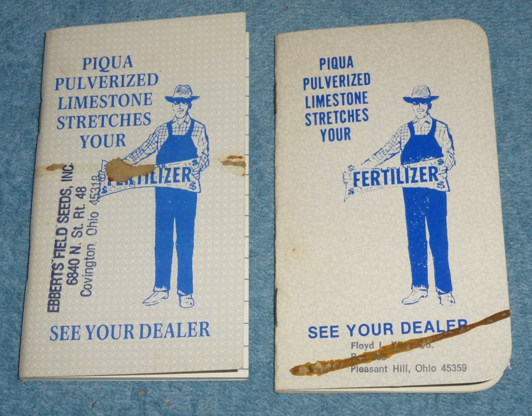 Pair of Vintage Piqua Pulverized Limestone Ohio ARMCO Pocket Memo Notebooks