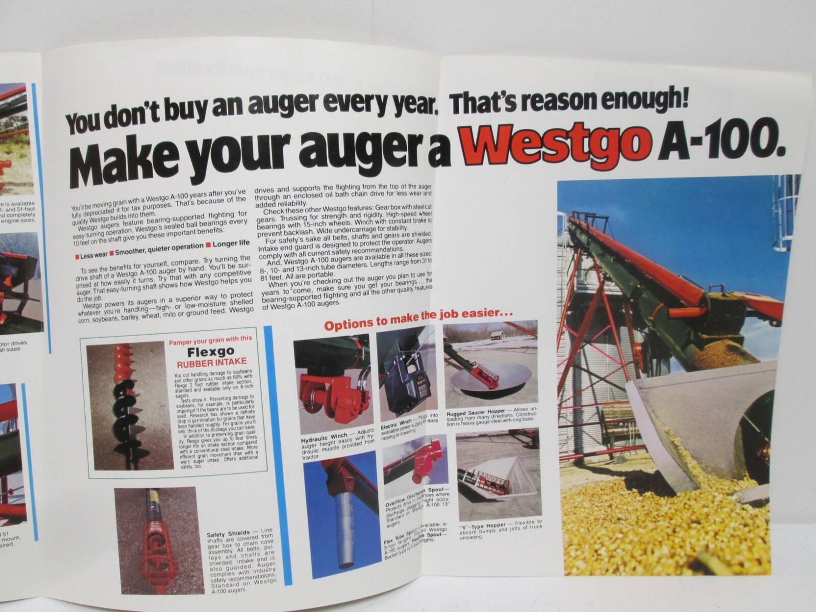 Westgo A-100 Portable Augers and Conveying Systems Sales Brochure Specifications