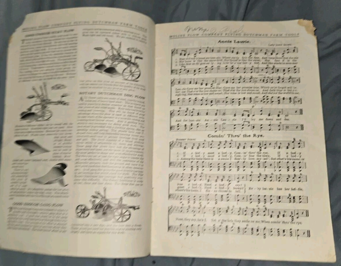 Flying Dutchman Song Book Moline Plow Co Moline, IL C A Leech MAQUOKETA Iowa Ia