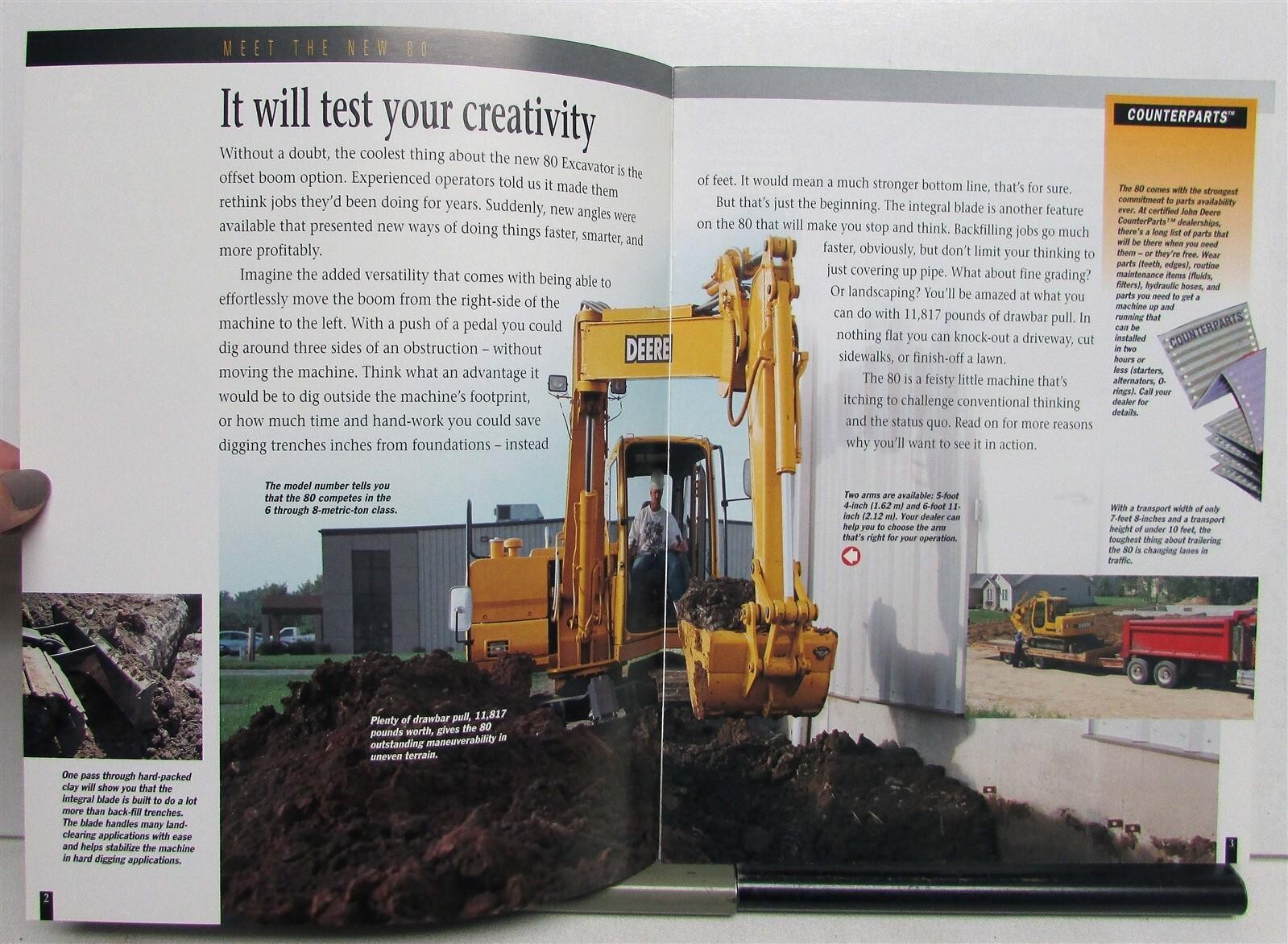 1999 John Deere 80 Excavator Specification Construction Sales Brochure