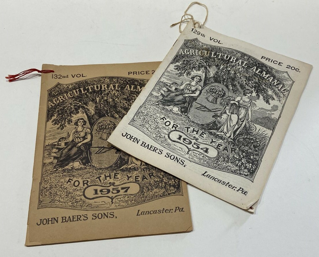John Baer’s Sons Agricultural Almanacs 1954 & 1957