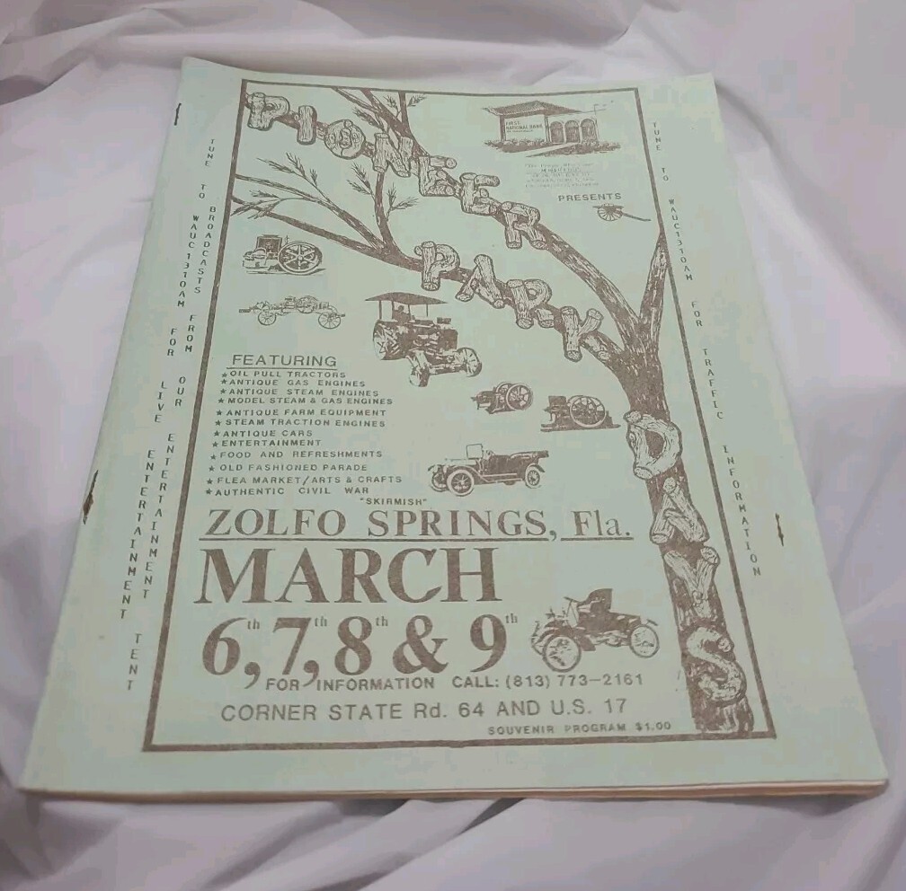Pioneer Park Show Souvenir Program Zalfo Springs Florida 1986- Area Advertising