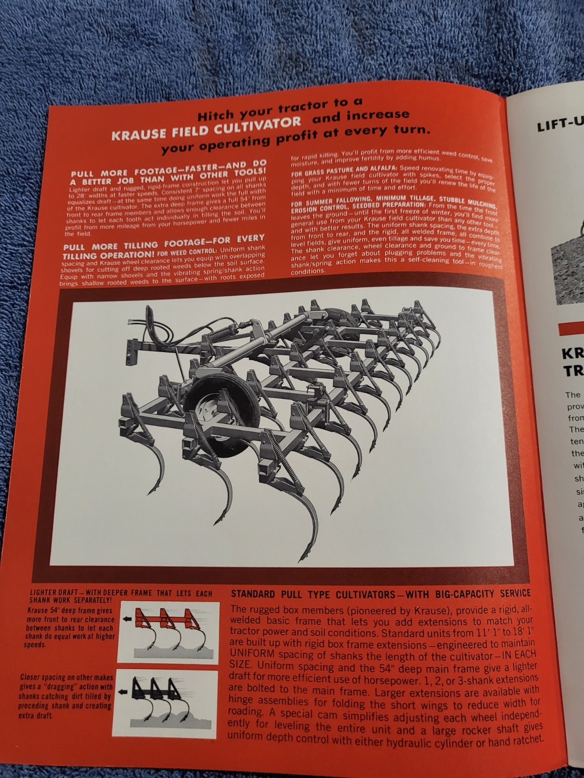Vintage 1960s KRAUSE Field Cultivators 670-982 Sales BROCHURE Hutchinson, Kansas