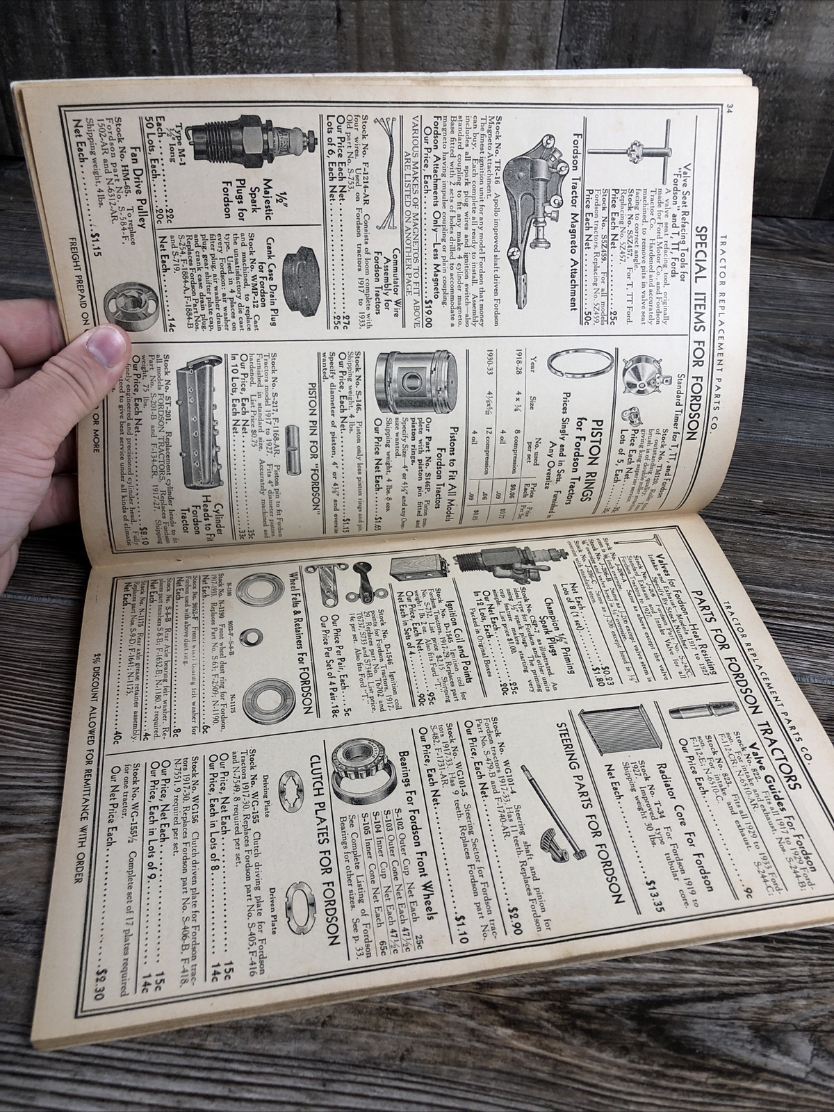 1938 Tractor Replacement Parts Co. Farming Agriculture Price List Catalog