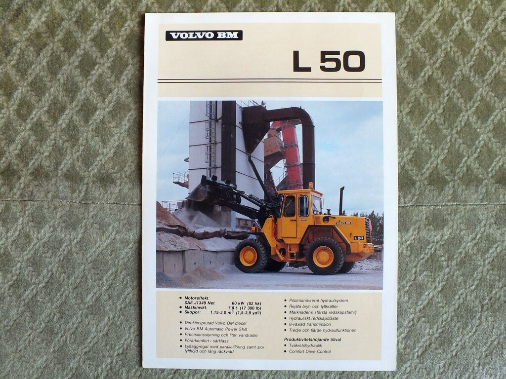 VOLVO BM L50 Wheel Loaders Tractors Brochure Prospekt 1988