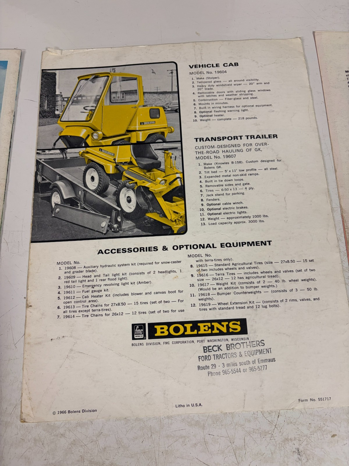 3 – Bolens and FMC Garden Tractor Dealers Sales Brochure Vintage 1970&rsquo;s 1960&rsquo;s