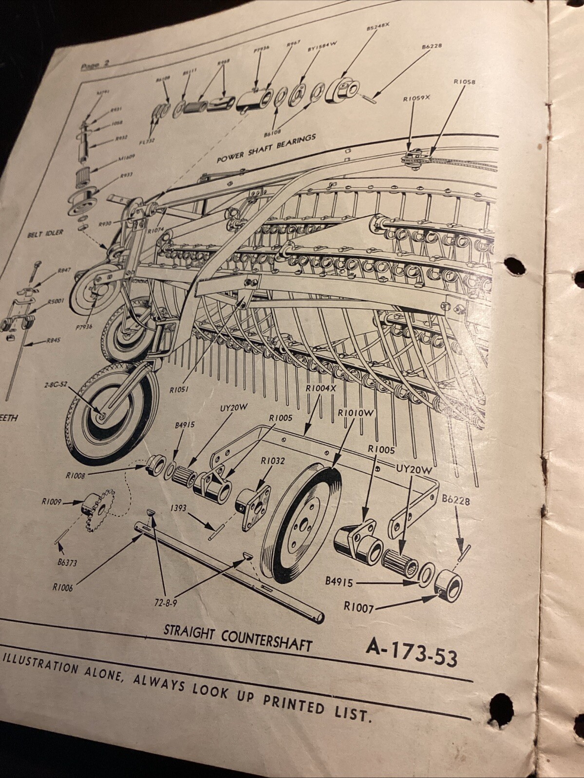 cockshutt farm Equipment side delivery rake parts list Vintage Illustrations