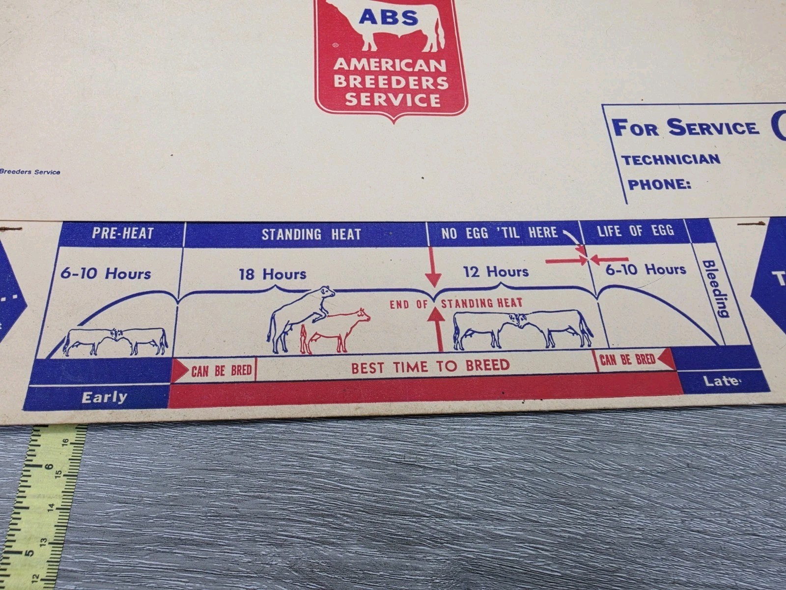 Rare 1957 American Breeders Service Folder Cow Breeding Schedule Advert Filled