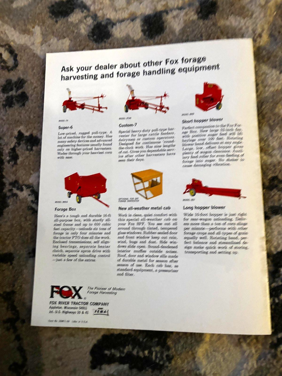 Fox SPF Self Propelled Forage Harvesters For 1966 Brochure DCPA26
