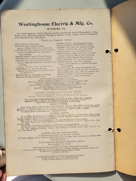 July 1907 Westinghouse Booklet Type R Motors Generators Vintage Original